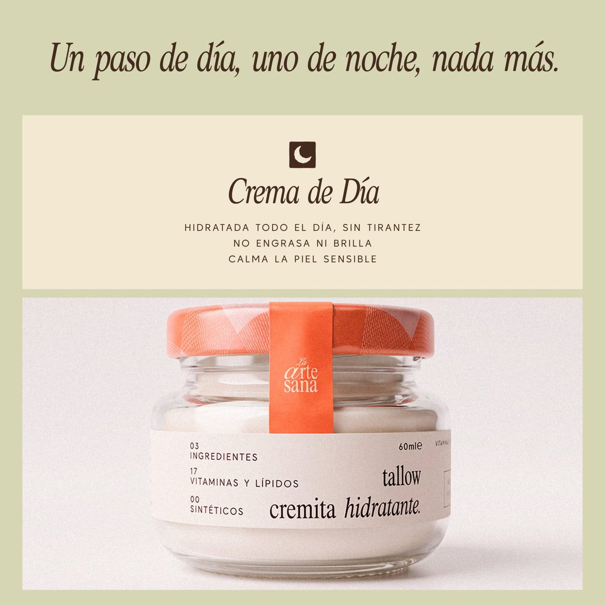 Beef tallow cremita hidratante de día - | LA ARTESANA